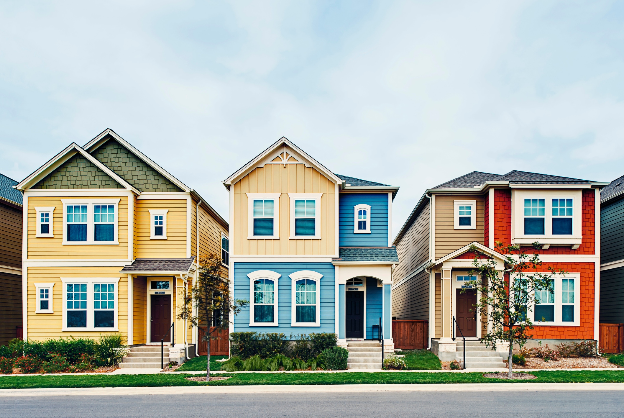 Three Small Houses in Row