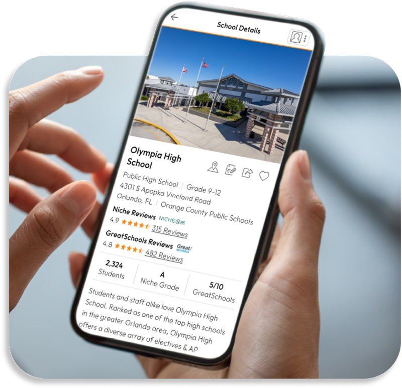 Homes - search by school smartphone