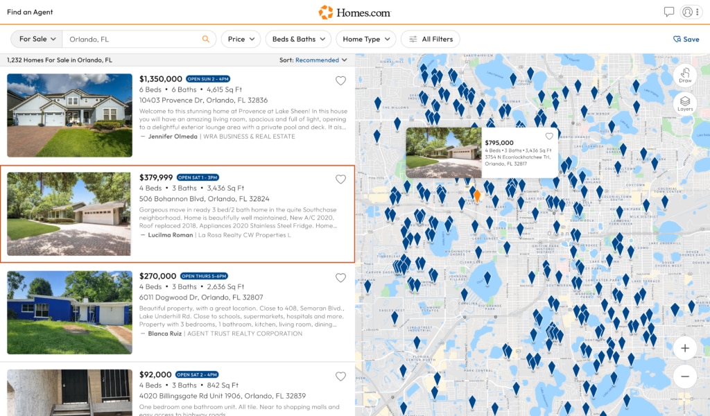 search with map – Homes.com Support
