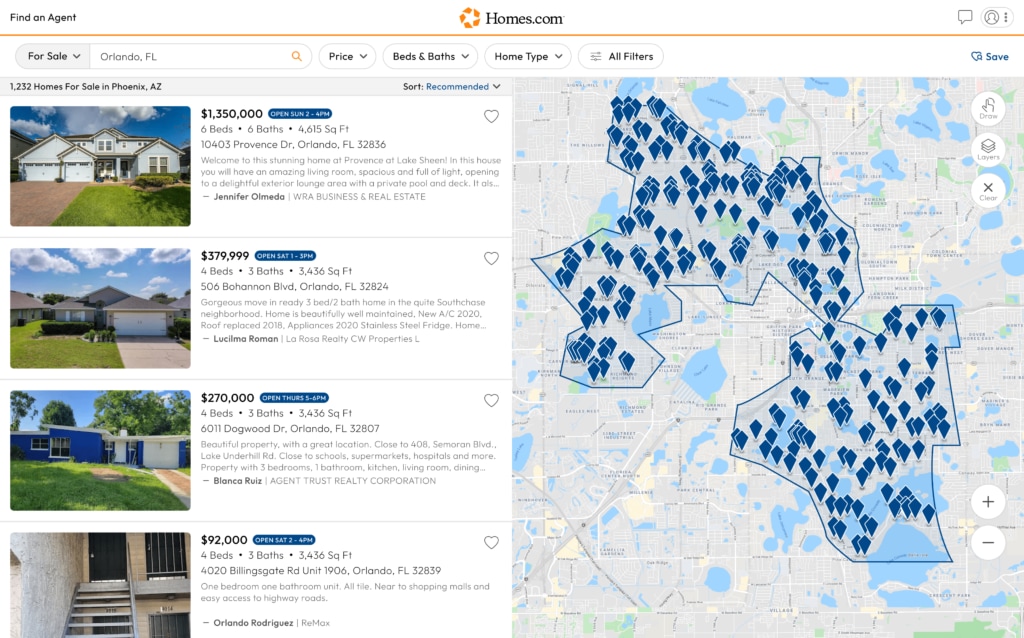 How Do I Use the Map? – Homes.com Support