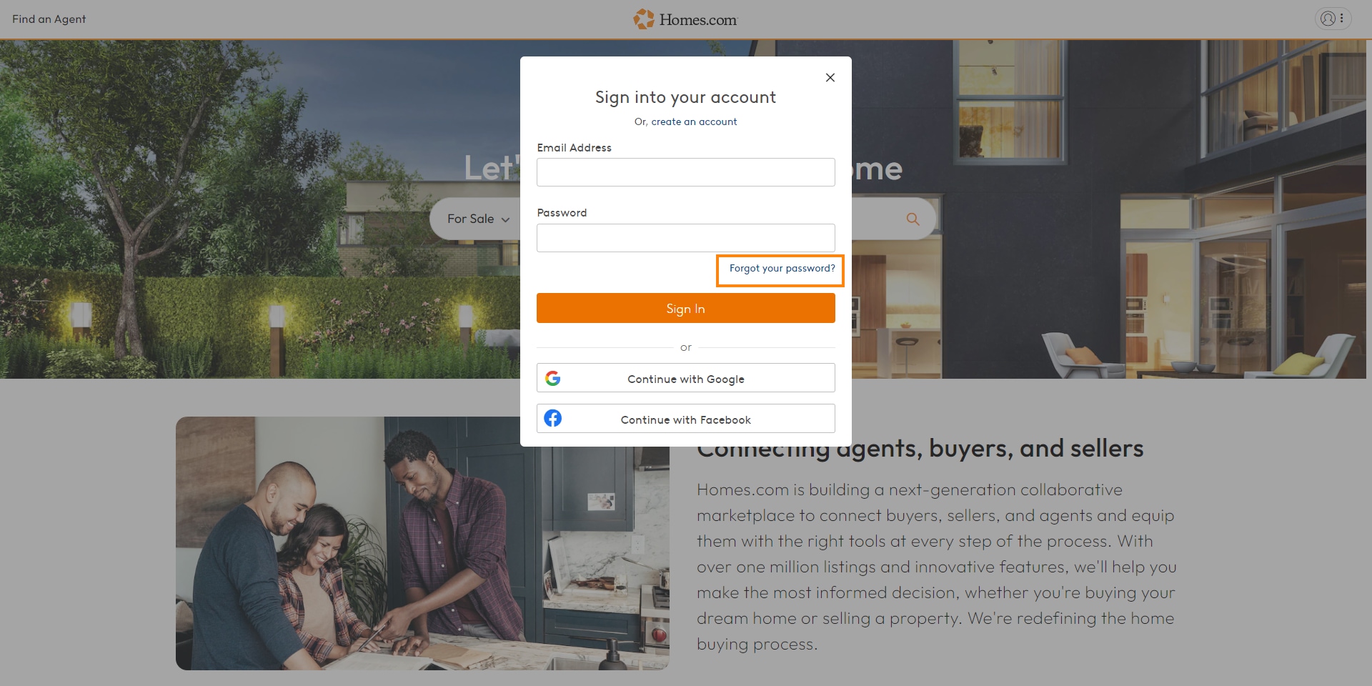 What Should I Do If I Forgot My Password? – Homes.com Support